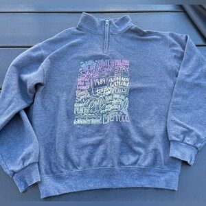 ✨ Taylor Swift “1989” Era Half-Zip Sweatshirt Medium, Charcoal Grey 💕